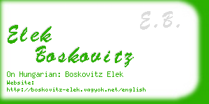 elek boskovitz business card